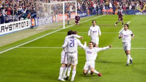 Celebración de un gol del Real Madrid