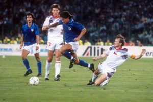 Roberto Baggio en el mundial de Italia